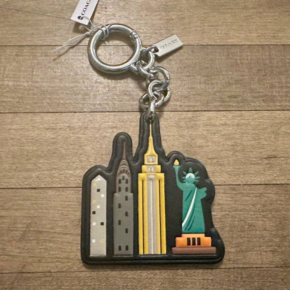 Coach Accessories - Coach New York City Leather Keychain Fob Bag Charm